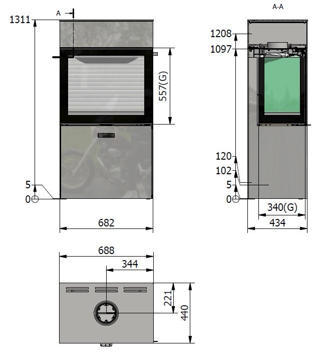 600 Max glass three sides Måltegning 2