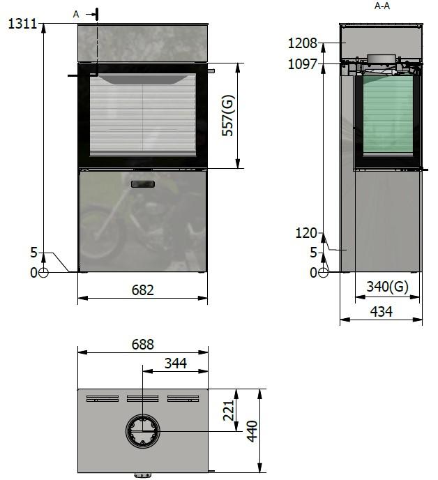 600 Max side glass left side Måltegning 