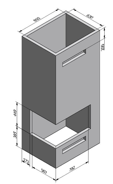 Visio 2 LC Panel indbygning mål