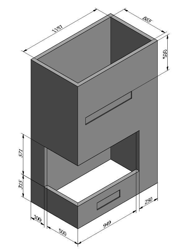 Visio 2 L LC Panel indbygning Måltegning 2