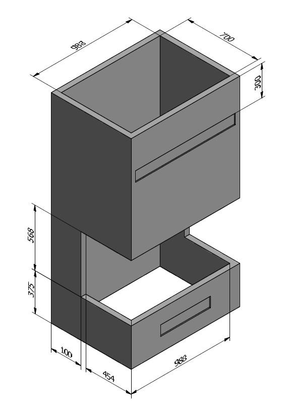 Visio 3 L Panel indbygning Måltegning 1