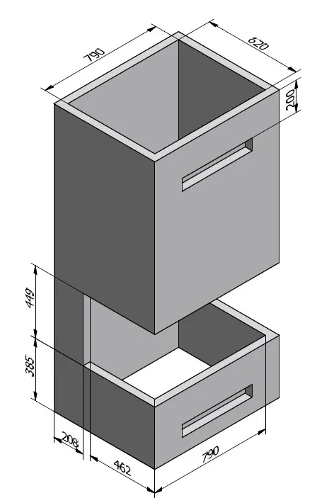 Visio 3 Panel indbygning mål