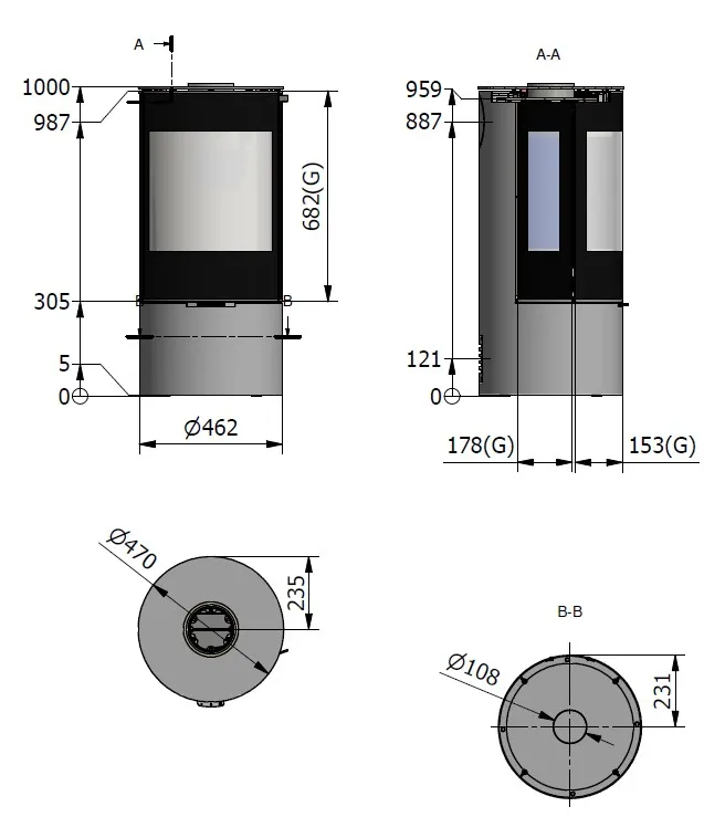 Viva L 100 med sideglas måltegning måltegning 1