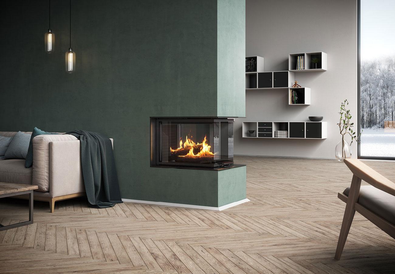 3 Sided Wood Burning Fireplace for the Modern Home RAIS Visio 31