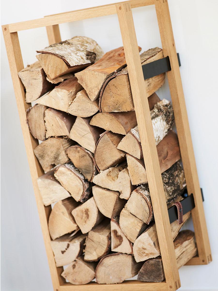 Woodframe Wall Mount Firewood Holder for Indoor Use RAIS
