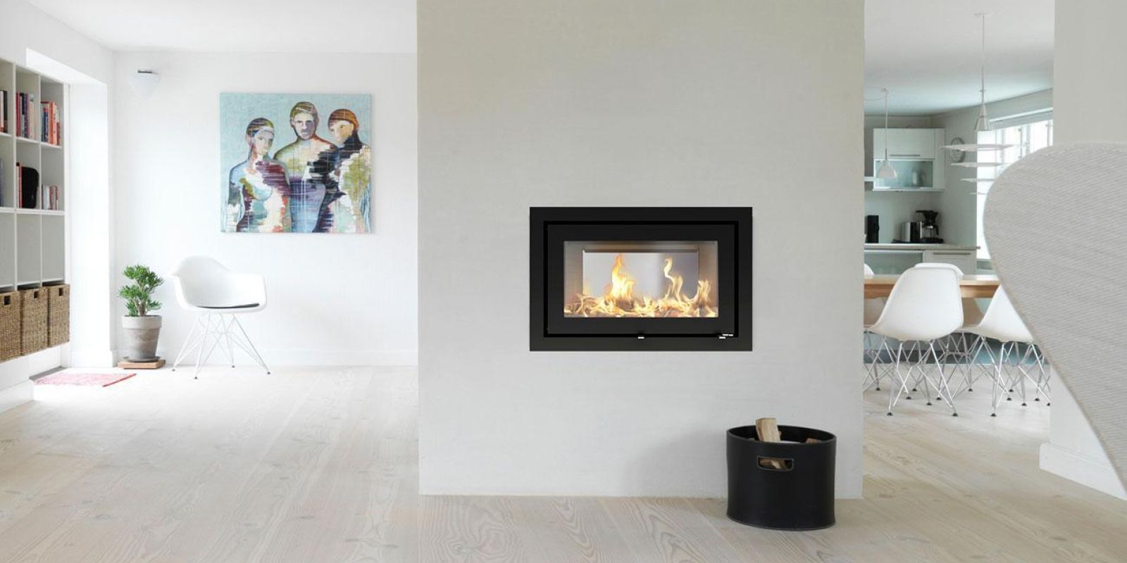 Double Sided Wood Burner Rais 2 1 Is A Contemporary Fireplace