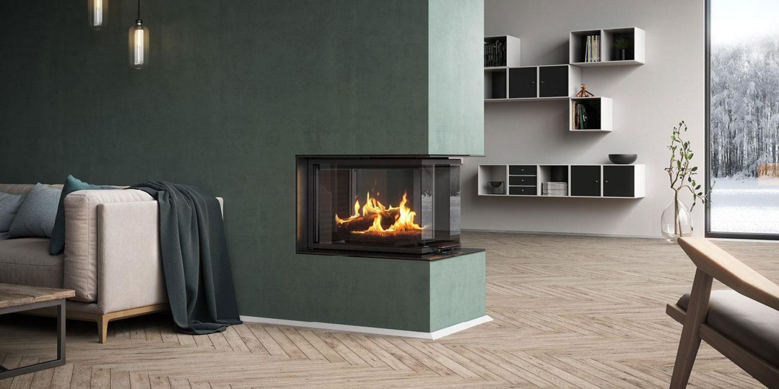 3 Sided Wood Burning Fireplace For The Modern Home Rais Visio 3 1